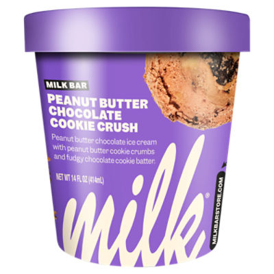 Milk Bar Peanut Butter Chocolate Cookie Crush Ice Cream, 14 fl oz Fairway