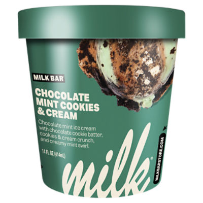 Milk Bar Chocolate Mint Cookies & Cream Ice Cream, 14 fl oz Gourmet