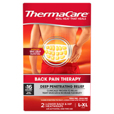 ThermaCare Deep Relief Lower Back & Hip Heatwraps, LXL