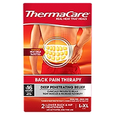 ThermaCare Deep Penetrating Relief Lower Back & Hip Heatwraps, L-XL Size, 2 count