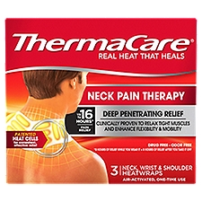 ThermaCare Deep Penetrating Relief Neck, Wrist & Shoulder , Heatwraps, 3 Each