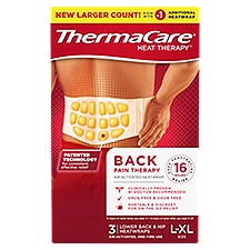 ThermaCare Heat Therapy Back Pain Therapy Lower Back & Hip Heatwraps, Size L-XL, 3 count