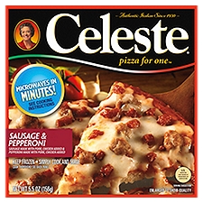 Celeste Sausage and Pepperoni Pizza for One, Individual Microwavable Frozen Pizza, 5.5 oz.