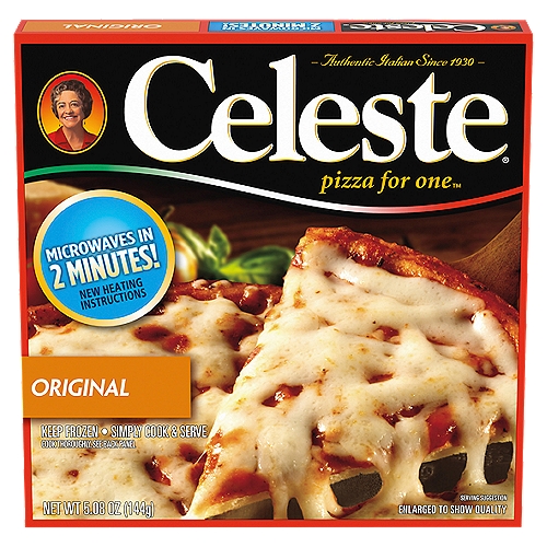 Celeste Pizza for One Original Pizza, 5.08 oz
Celeste Pizza for One brings generations of authentic Italian taste and quality. Savor every bite with mama's zesty sauce, bursting with the flavor of plump tomatoes and just the right amount of spices and popular toppings.