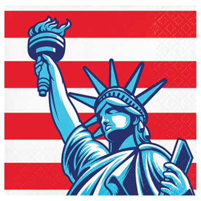 Say Hooray! Lady Liberty Beverage Napkins, 16 Count