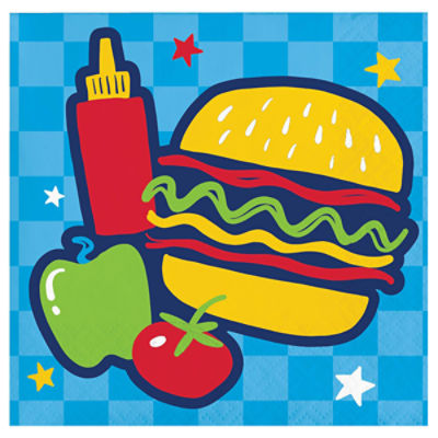 Party Creations Summer BBQ Beverage Napkins, 16 Count
