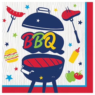 Party Creations Summer BBQ Lunch Napkins, 16 Count