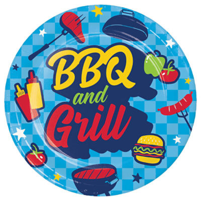Party Creations Summer BBQ 7 Inch Party Plates, 8 Count