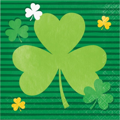 Irish Wishes Shamrocks Lunch Napkin, 16 Count