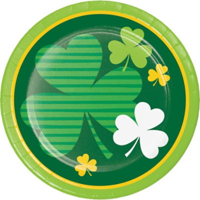 Irish Wishes Shamrocks, 7 Inch Party Plates, 8 Count