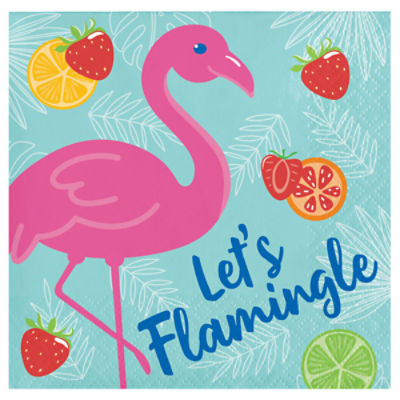 Summer Sippin, Let's Flamingle Paper Beverage Napkins, 16 Count