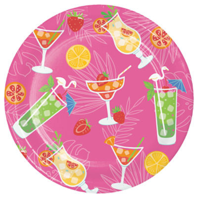 Summer Sippin 7 Inch Paper Plates, 8 Count