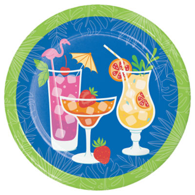 Summer Sippin 9 Inch Paper Plate, 8 Count