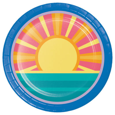 Summer Sun 7 Inch Paper Plate, 8 Count