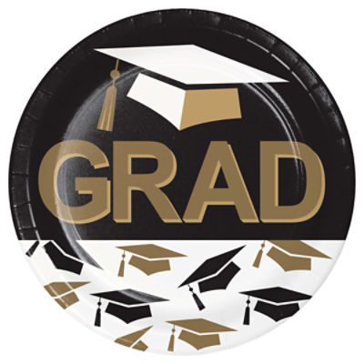 Say Hooray! Graceful Grad 7 Inch Paper Plate, 8 Count