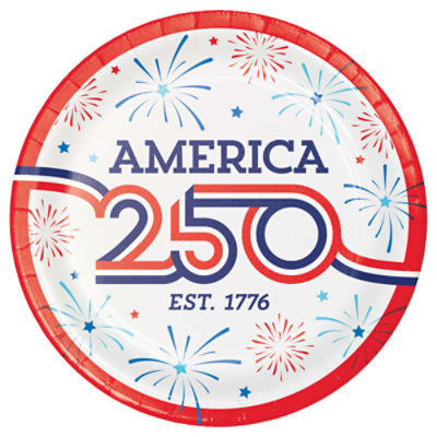 Say Hooray! Lady Liberty, America's 250th Birthday 9 Inch Paper Plate, 8 Count