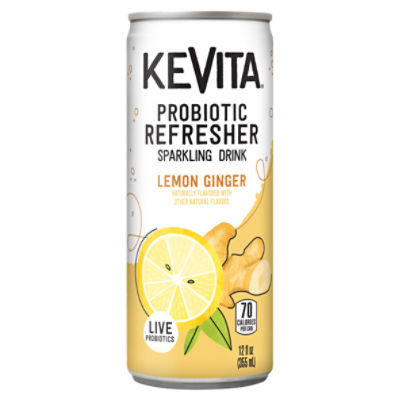 KeVita Lemon Ginger Probiotic Refresher Sparkling Drink, 12 fl oz