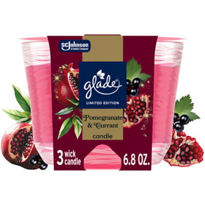 Glade Pomegranate & Currant Candle Limited Edition, 3 count, 6.8 oz