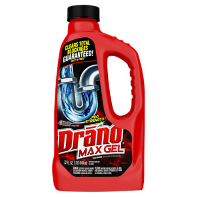 Drano Max Gel Clog Remover, Unclogs & Cleans Drains in Kitchen & Bathroom Fixtures, 32 oz