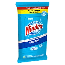 Windex Glass and Surface Pre-Moistened Wipes, Original, 38 Count