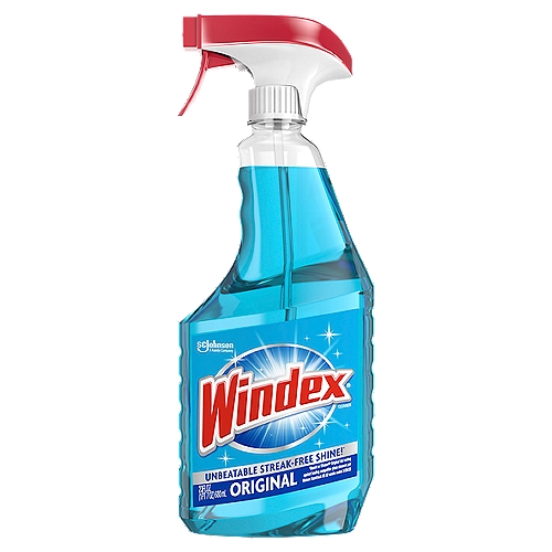 Trusted by generations for an unbeatable streak-free shine**, Windex Original Glass Cleaner is a great solution for lightening and brightening your home. Relax and recharge by letting in all the feel-good power of natural light with Windex unbeatable streak-free window cleaner. It starts working on smudges, dirt, fingerprints and other messes even before you wipe. The recycled plastic bottle body is made of 100% Ocean Bound Plastic*, thanks to a partnership with Plastic Bank. This glass cleaner works great on windows, mirrors, glass and more.

• Recycled plastic bottle body made of 100% Ocean Bound Plastic* in partnership with Plastic Bank
• Windex Glass Cleaner leaves an unbeatable streak-free shine**
• Starts working on smudges and fingerprints even before you wipe
• Lightens and brightens your home, leaving it sparkling clean
• This glass cleaner is perfect for cleaning glass, windows, mirrors and more
