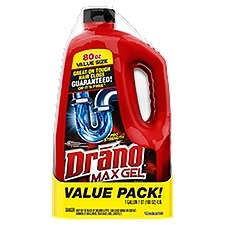 Drano Max Gel Clog Remover, 80 oz, 2 ct, 160 Fluid ounce