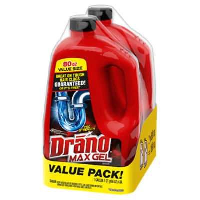 Drano Value Size Pro Strength Max Gel Clog Remover 80 oz — Gong's Market