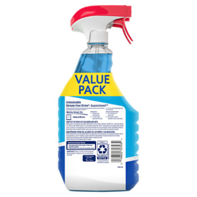 Windex Glass Cleaner, Original Blue, Spray Bottle, 23 fl oz (Pack