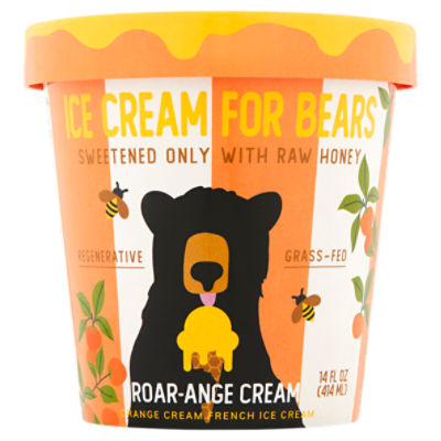 Ice Cream for Bears Roar-Ange Orange Cream French Ice Cream, 14 fl oz