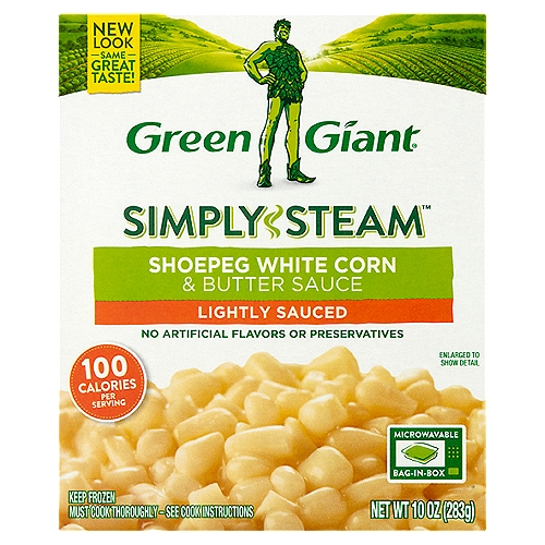 Green Giant Simply Steam Lightly Sauced Shoepeg White Corn & Butter Sauce, 10 oz