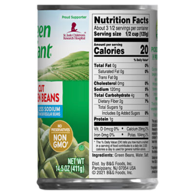 canned green beans nutrition facts