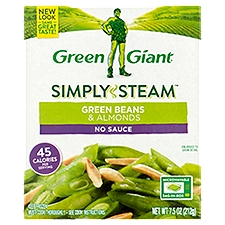 Green Giant Simply Steam Green Beans & Almonds, No Sauce, 7.5 Ounce