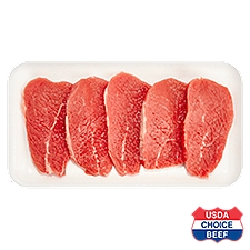 USDA Choice Beef, Boneless Thin Eye Round Steak.