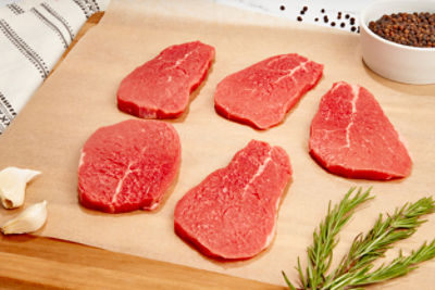 USDA Choice Beef Eye Round Steaks, Boneless, Thin Sliced, Average Weight 1 lb Pack