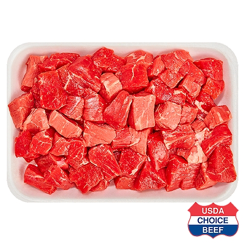 USDA Choice Beef Boneless Top Round Cubes, 1 pound