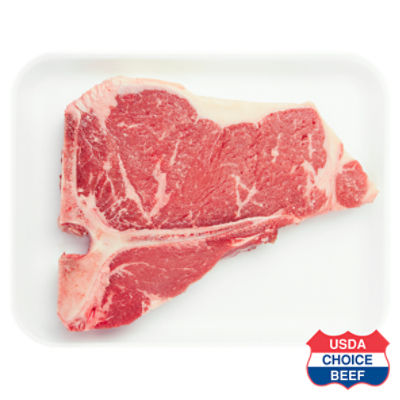 USDA Choice Beef Loin T-Bone Steak, Bone In, Average Weight 1 lb Pack