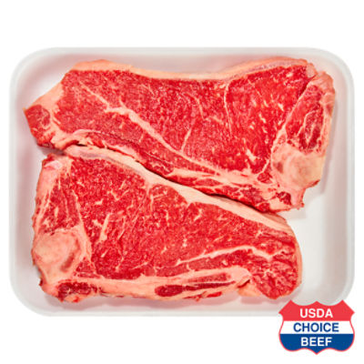 USDA Choice Beef Loin New York Strip Steak, Bone In, Average Weight 2 lb Pack