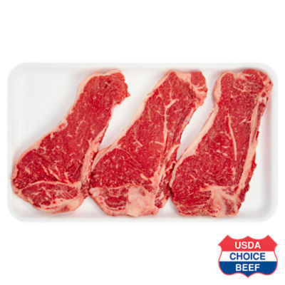 U.S.D.A. Prime Grade Beef New York Strip Steaks - Bone-in $14.99lb