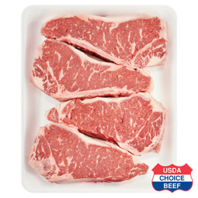 USDA Choice Beef Loin New York Strip Steak, Bone In, Club Pack, Average Weight 3 lb Pack