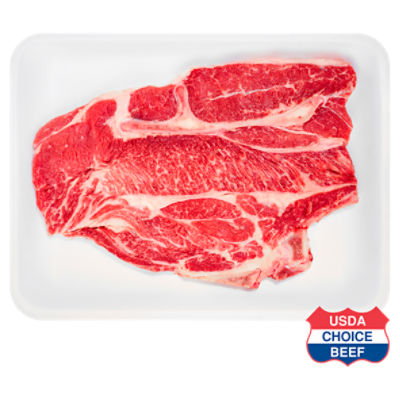 USDA Choice Beef Center Cut Chuck Steak, Bone In, Average Weight 2.5 lb Pack
