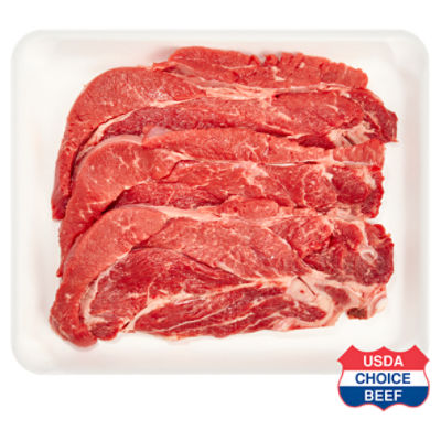 USDA Choice Beef, Semi Boneless Chuck Steak, Thin Sliced