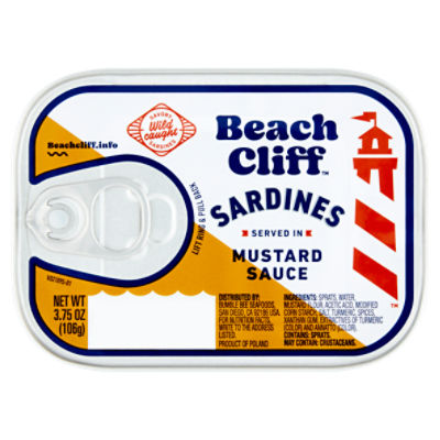 Beach Cliff Sardines Served in Mustard Sauce, 3.75, 3.75 Ounce