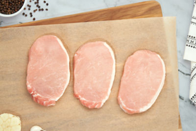 Fresh Center Cut Pork Loin Chops, Boneless, Average Weight 1 lb Pack