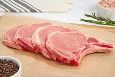 Fresh Center Cut Pork Loin Chops, Bone In, Thin Sliced, Average Weight 1.25 lb Pack