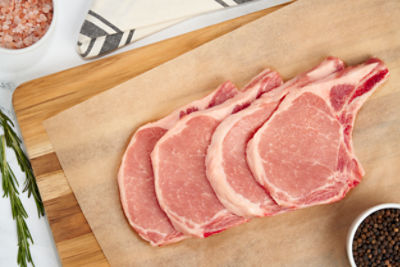 Fresh Center Cut Pork Loin Chops, Bone In, Thin Sliced, Average Weight 1.25 lb Pack
