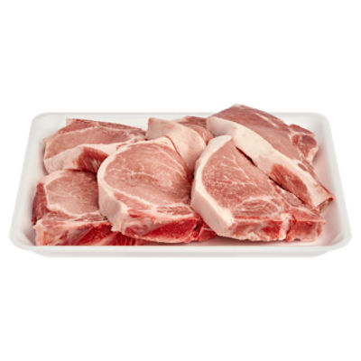 Fresh Center Cut Pork Loin Chops, Bone In, Family Pack, Average Weight 3 lb Pack