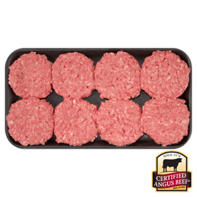 Certified Angus Beef Freshly Ground 85% Lean / 15% Fat Beef Sliders, Average Weight 1.25 lb Pack
