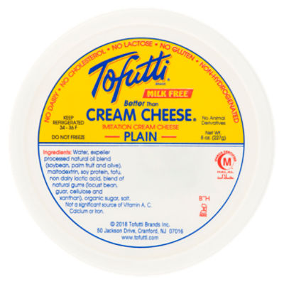 Tofutti Plain Better Than Cream Cheese, 8 oz, 8 Ounce