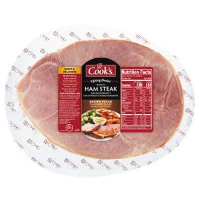 Cook's Ham Steak, Brown Sugar Glazed, Bone-In, 1.3 pound