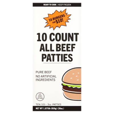 Flanders All Beef Patties, 3 oz, 10 count